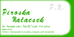 piroska malacsek business card